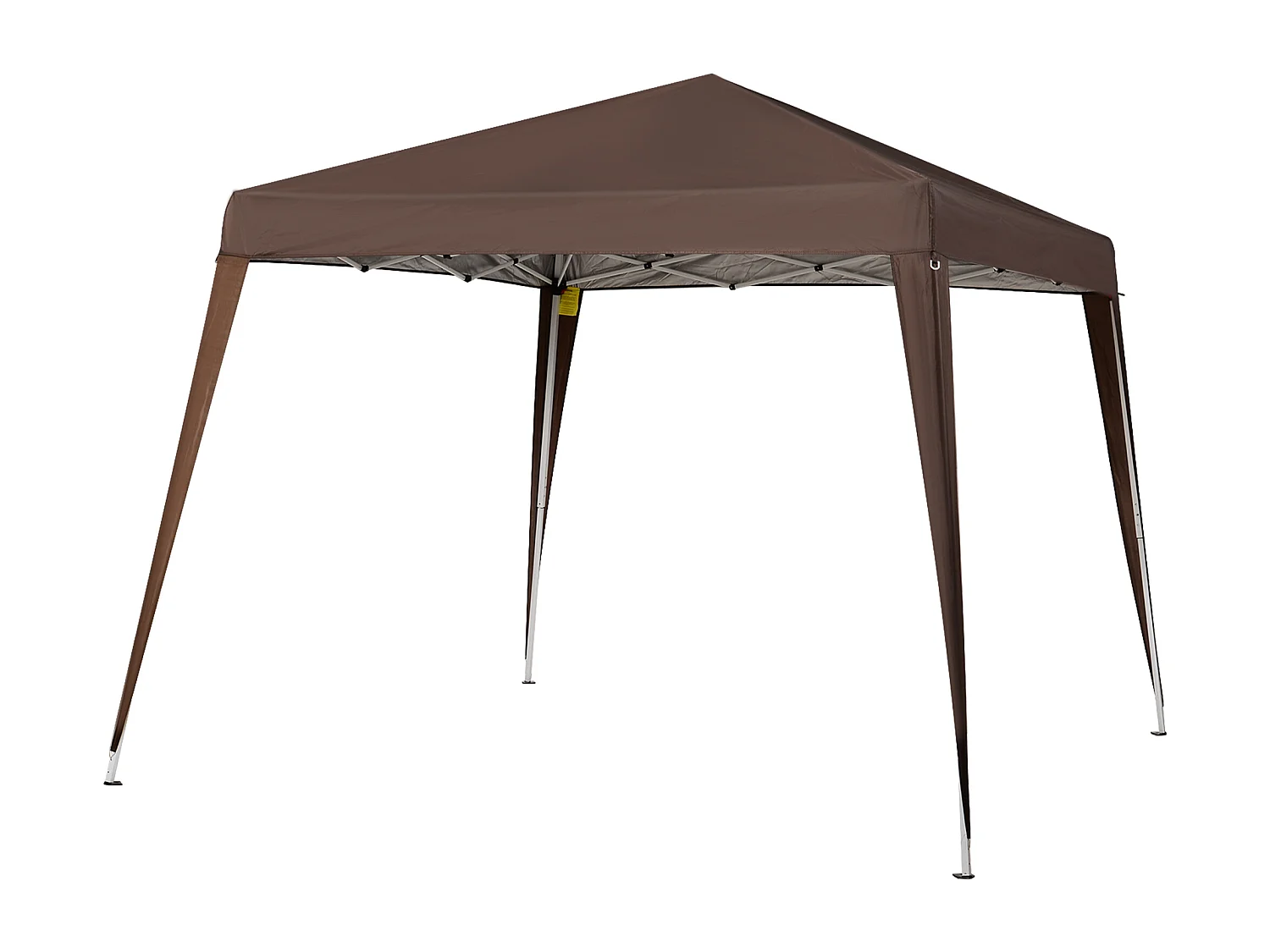 Gazebo pieghevole da giardino 2.4x2.4m in acciaio e poliestere caffè