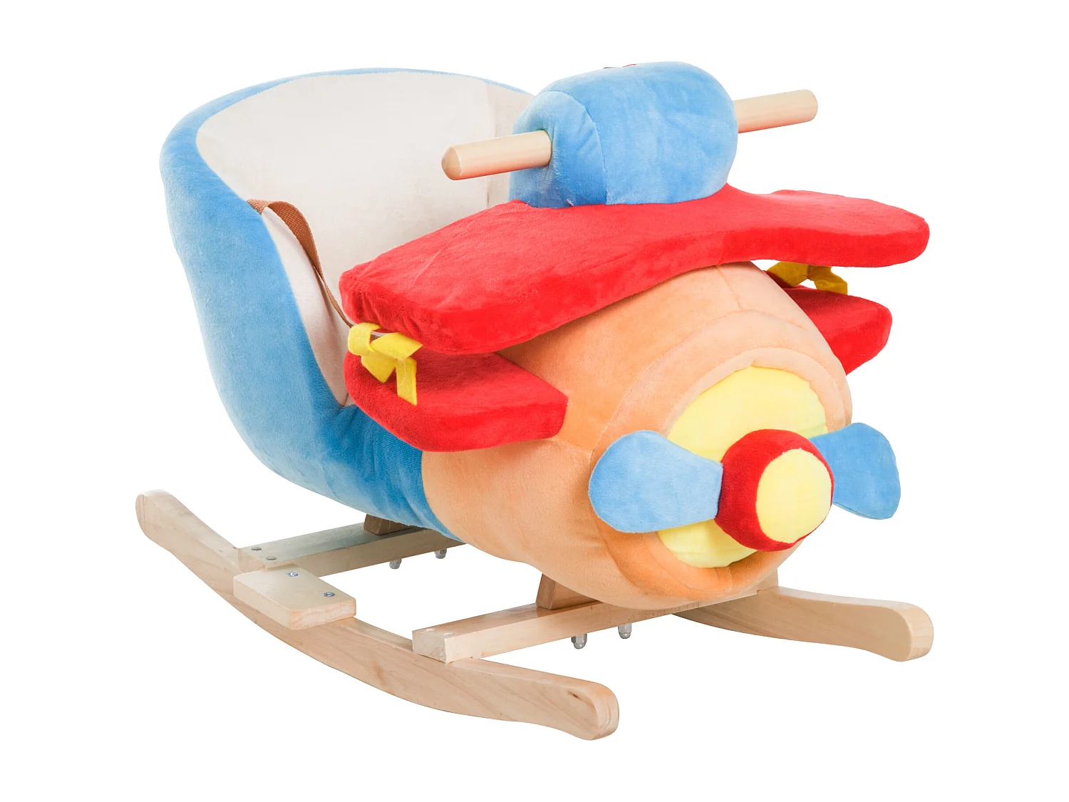 Dondolo a forma di Aeroplano per Bambini con Musica Legno Alamo