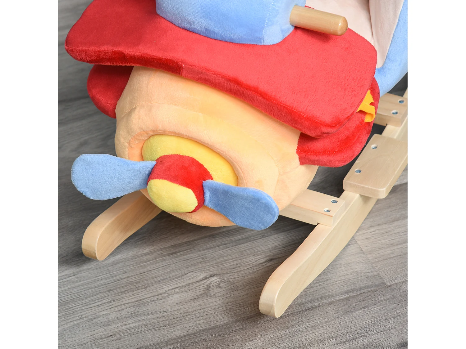 Dondolo a forma di Aeroplano per Bambini con Musica Legno Alamo