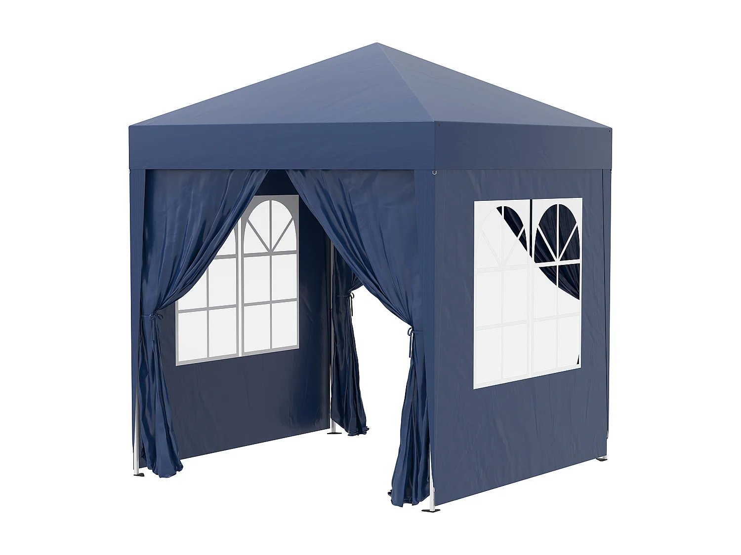 Gazebo pieghevole pop up 2x2 m con 4 pareti rimovibili blu
