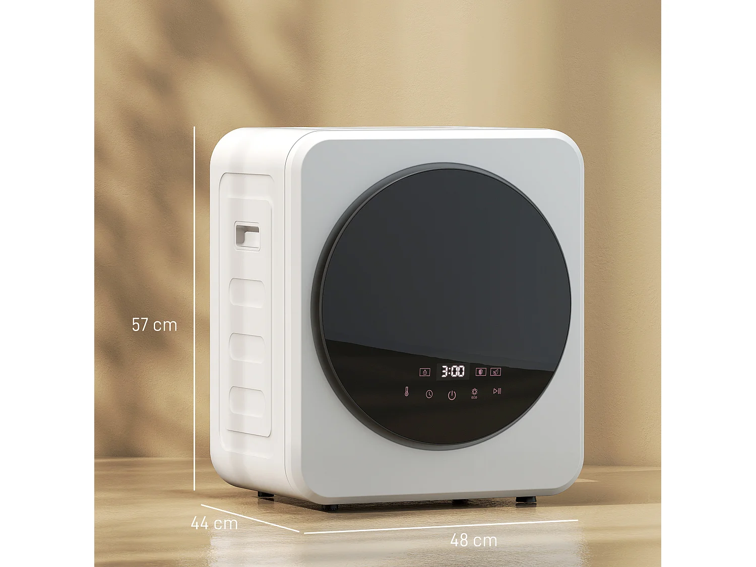 Asciugatrice vented 800w con timer acciaio bianca