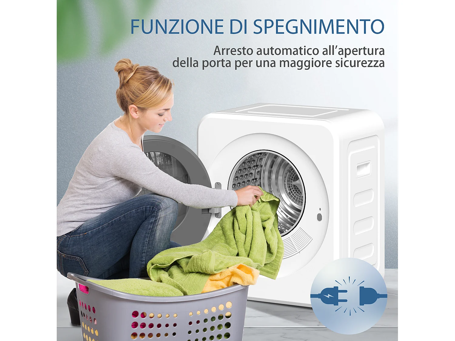 Asciugatrice vented 800w con timer acciaio bianca