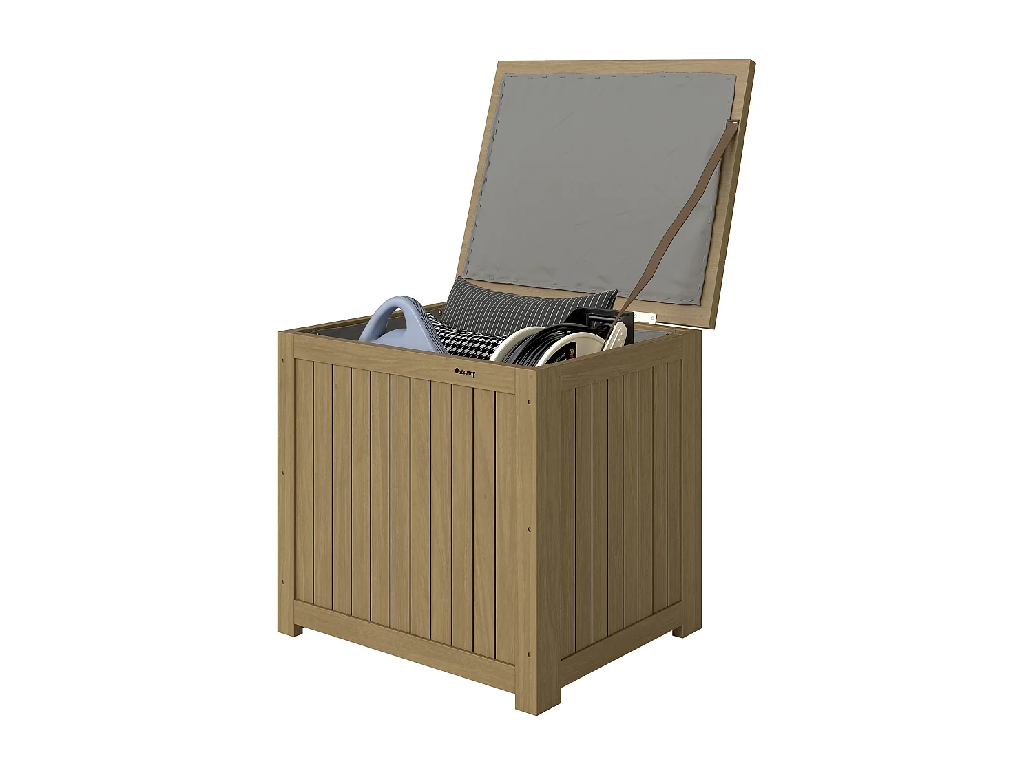 Cassapanca da esterno da 130l in legno marrone