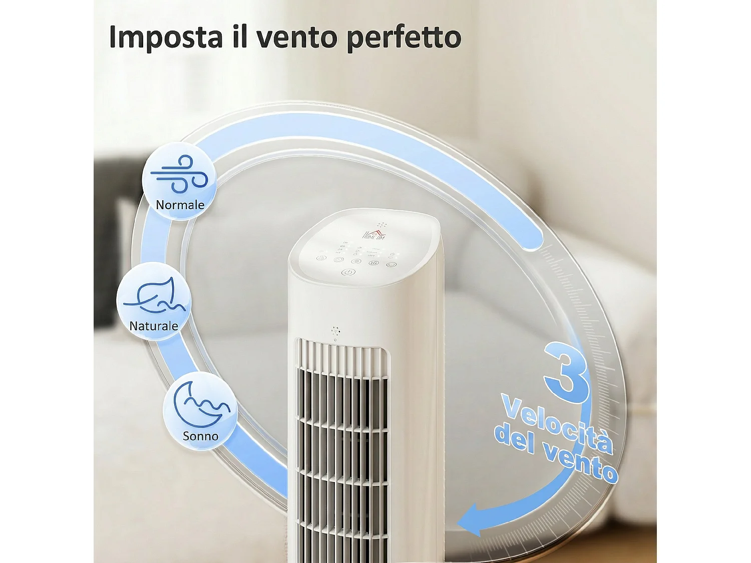 Raffrescatore aria a torre 3 velocità 3l bianco