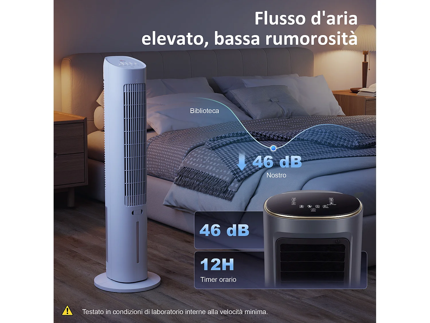 Raffrescatore aria a torre 3 velocità 3l bianco