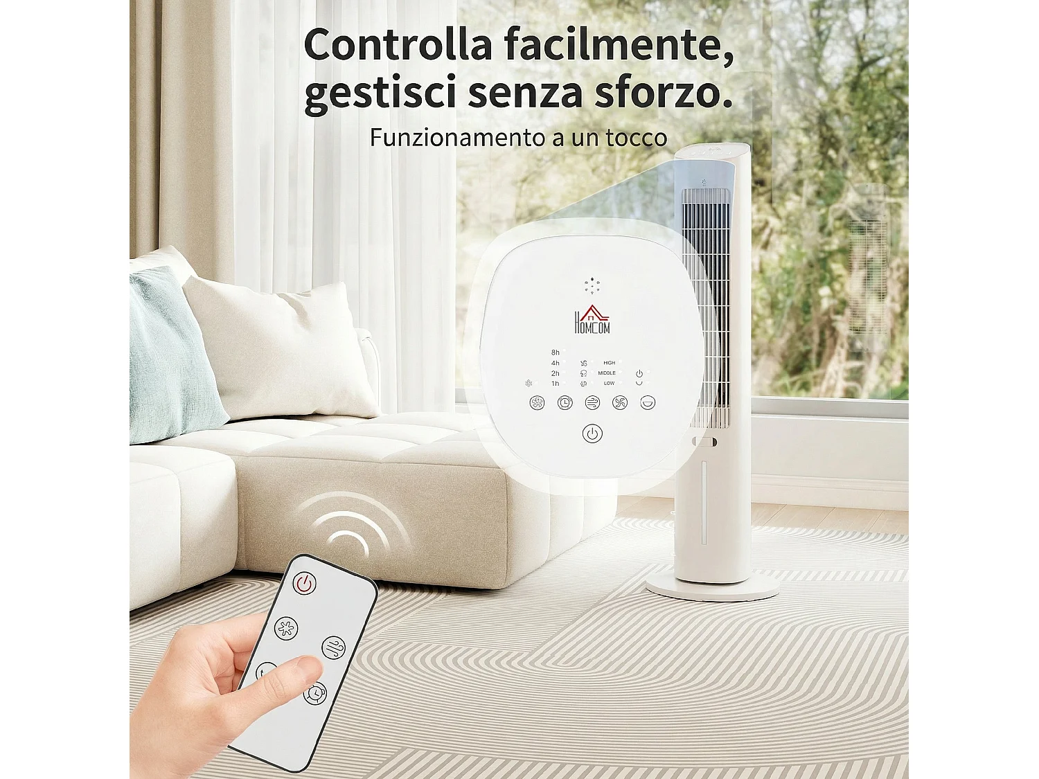 Raffrescatore aria a torre 3 velocità 3l bianco