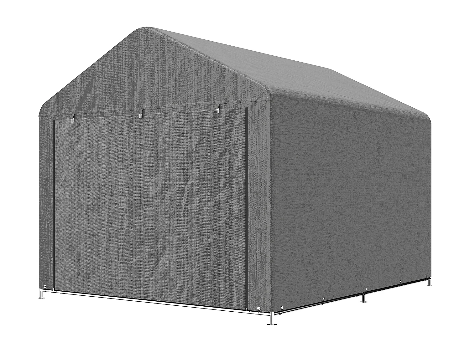 Capanno da giardino 2x2.4 m impermeabile con porta avvolgibile grigio