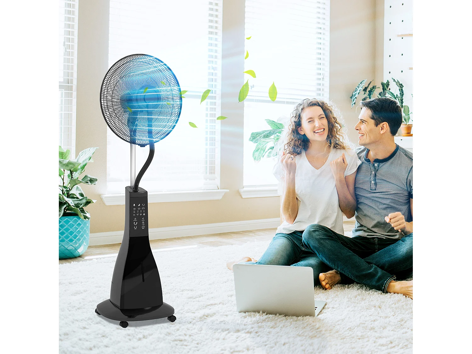 Ventilatore nebulizzatore con serbatoio 3l a 3 modalità e 3 velocità