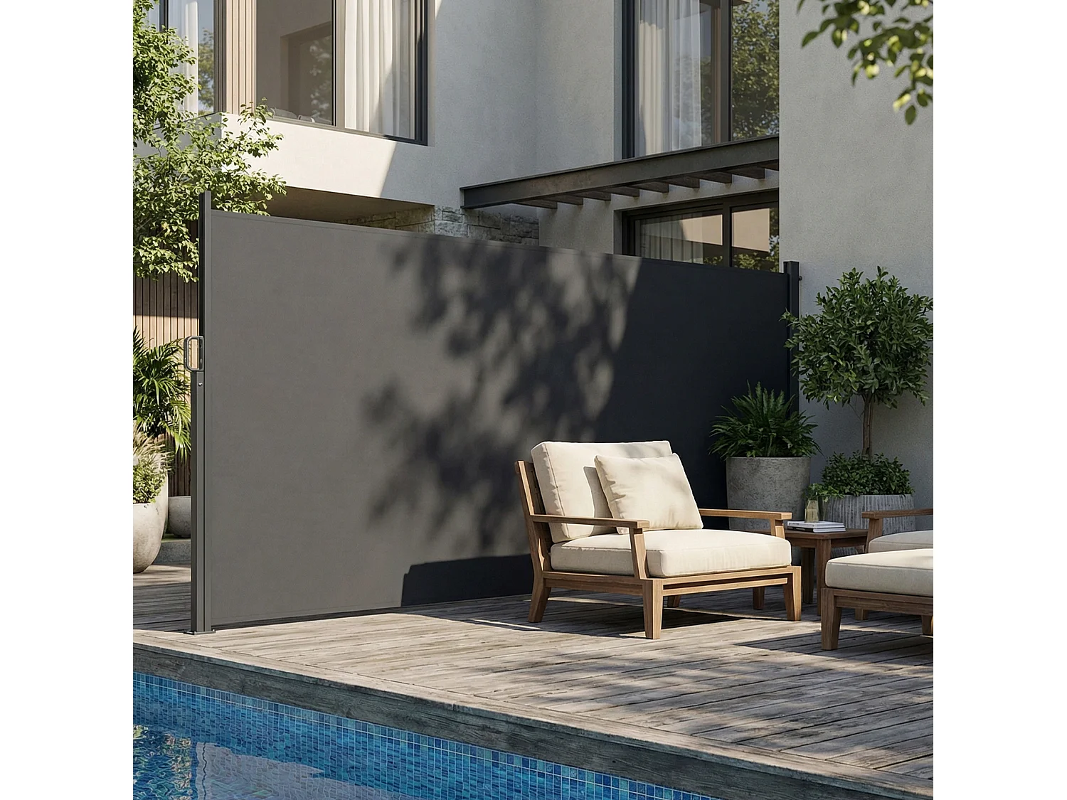 Tenda laterale retrattile 420x185 cm grigio scuro