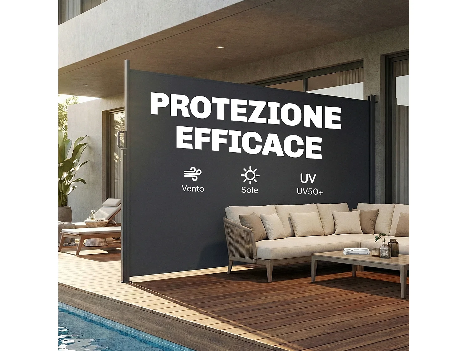 Tenda laterale retrattile 420x185 cm grigio scuro