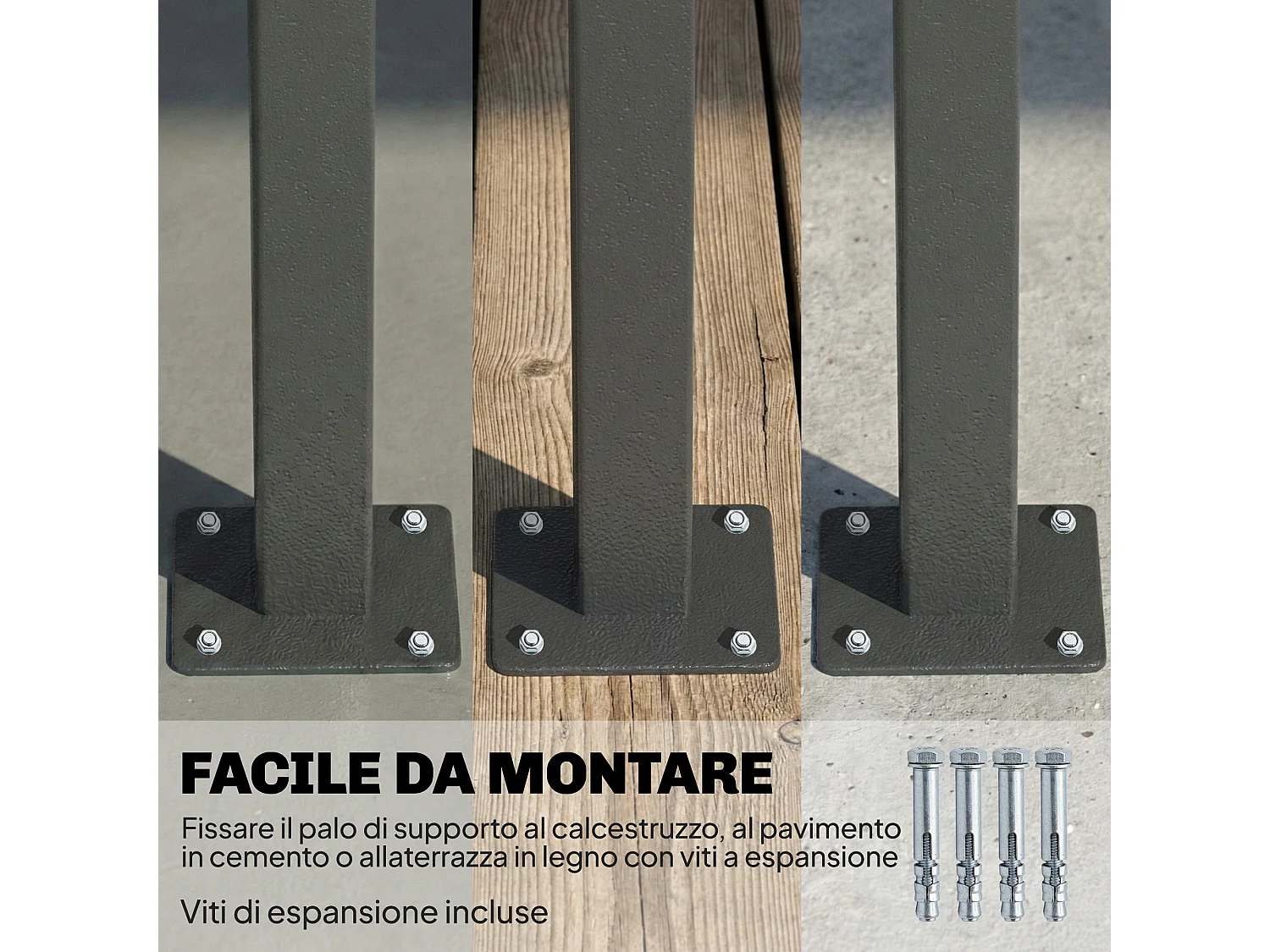 Tenda laterale retrattile 420x185 cm grigio scuro