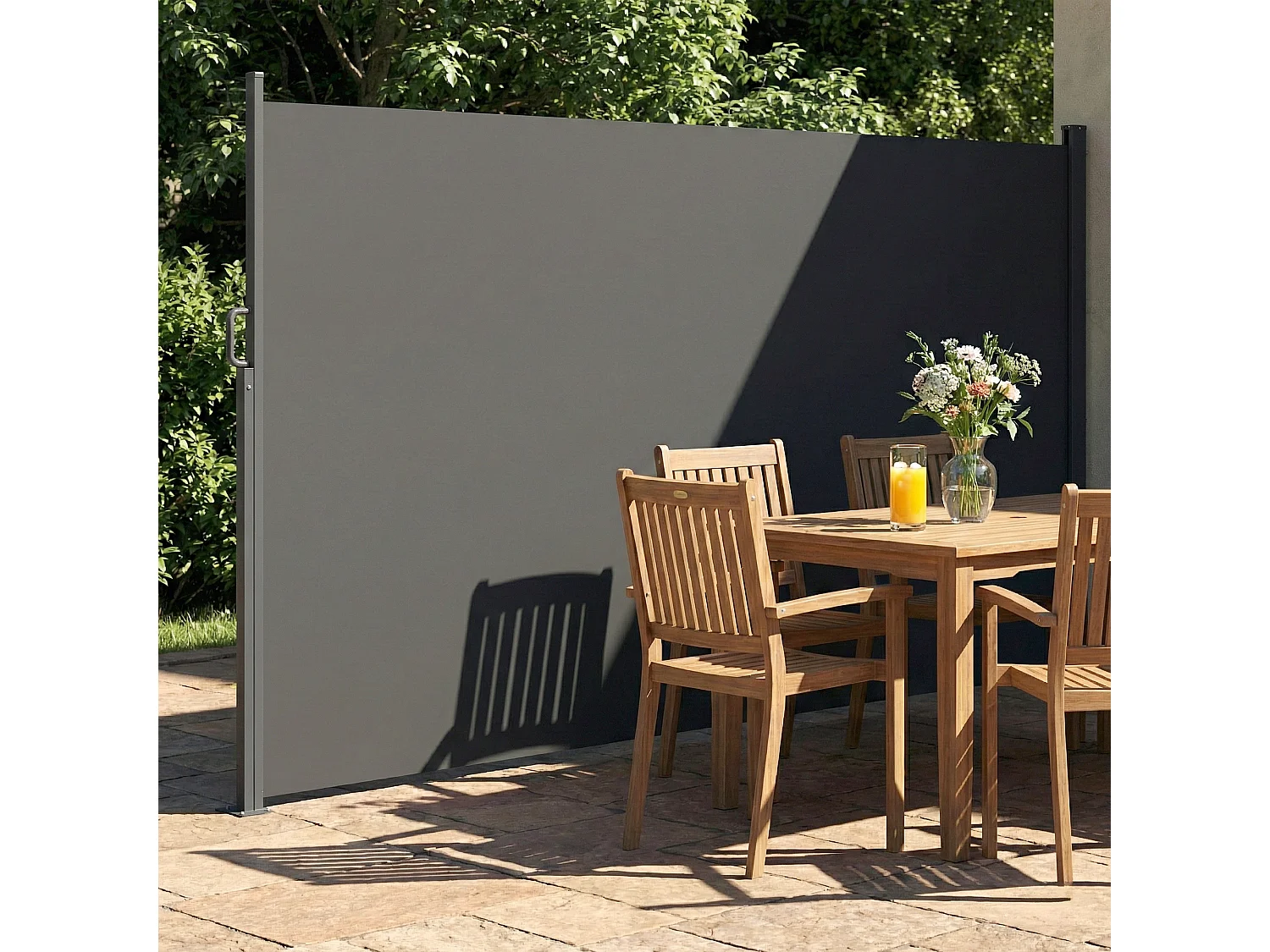 Tenda laterale retrattile 420x185 cm grigio scuro