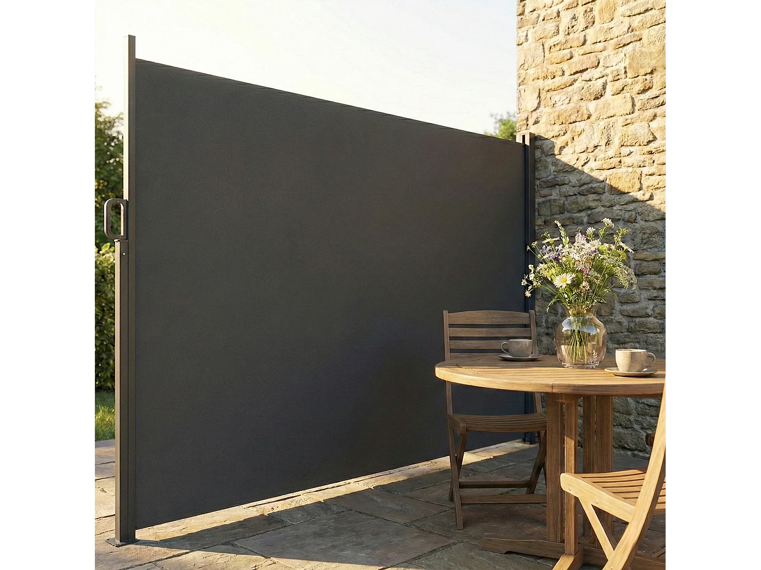 Tenda laterale retrattile 420x185 cm grigio scuro