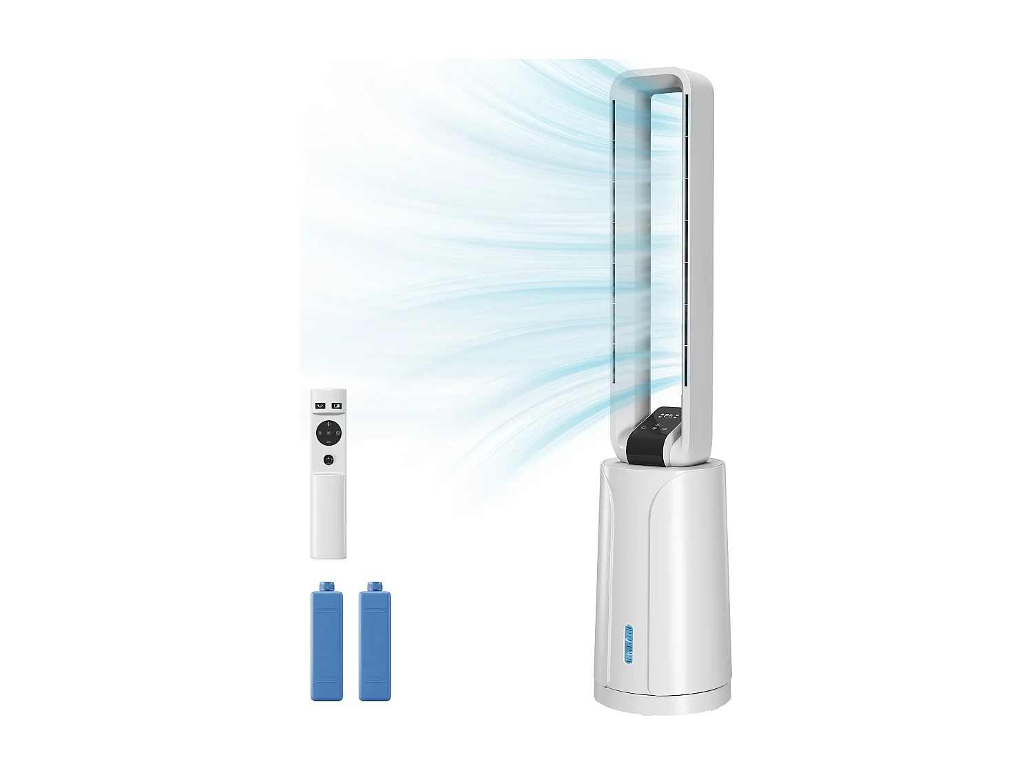Raffrescatore evaporativo con timer 15h in plastica bianco