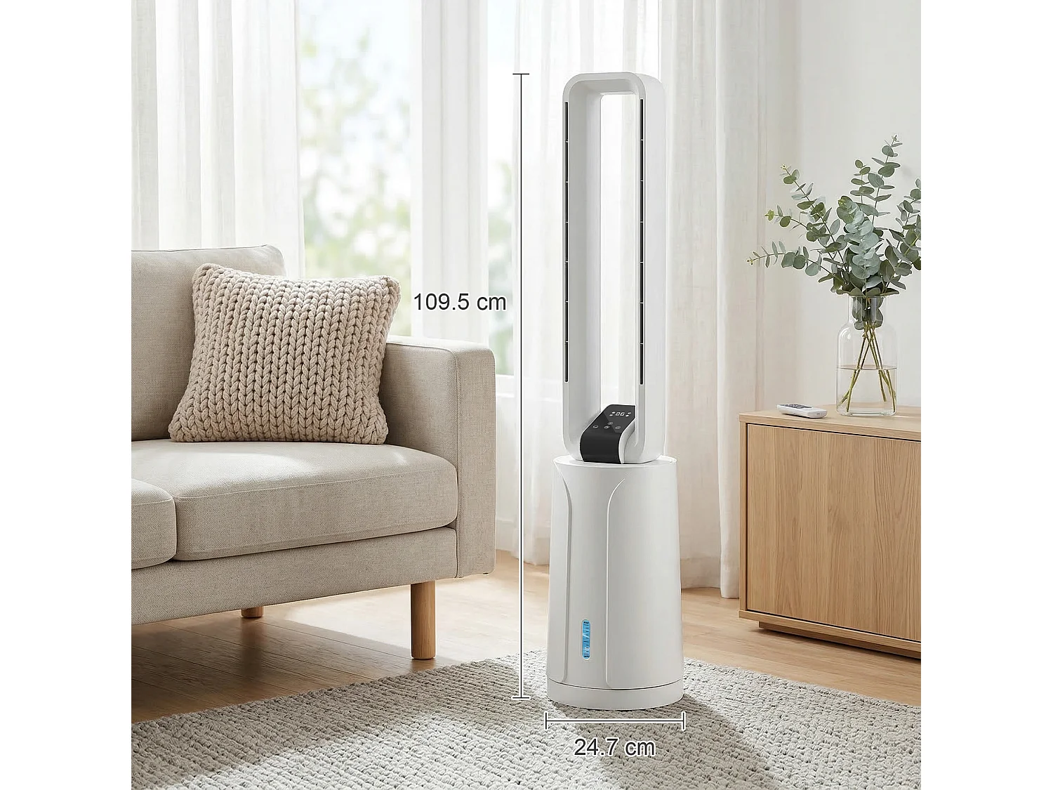Raffrescatore evaporativo con timer 15h in plastica bianco