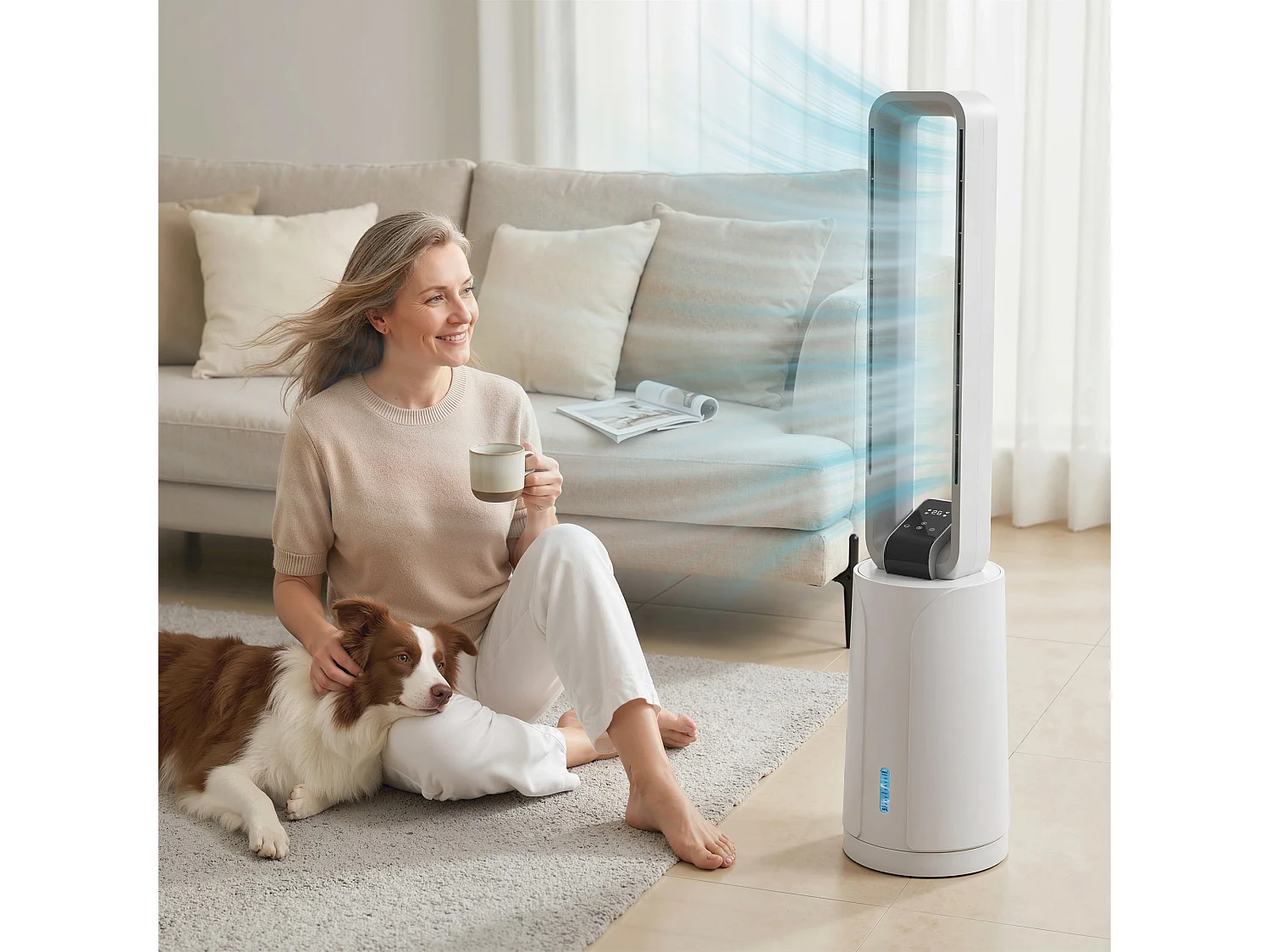 Raffrescatore evaporativo con timer 15h in plastica bianco