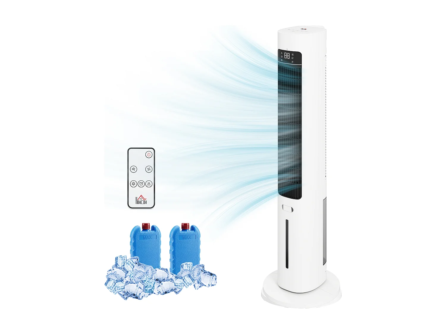 Raffrescatore d'aria a torre 3-in-1 portatile bianco