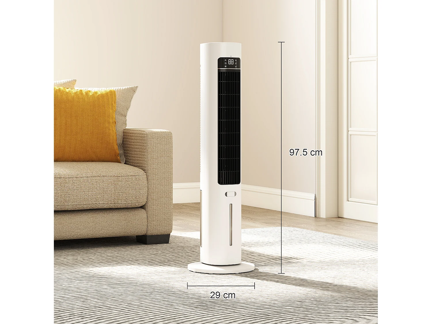 Raffrescatore d'aria a torre 3-in-1 portatile bianco