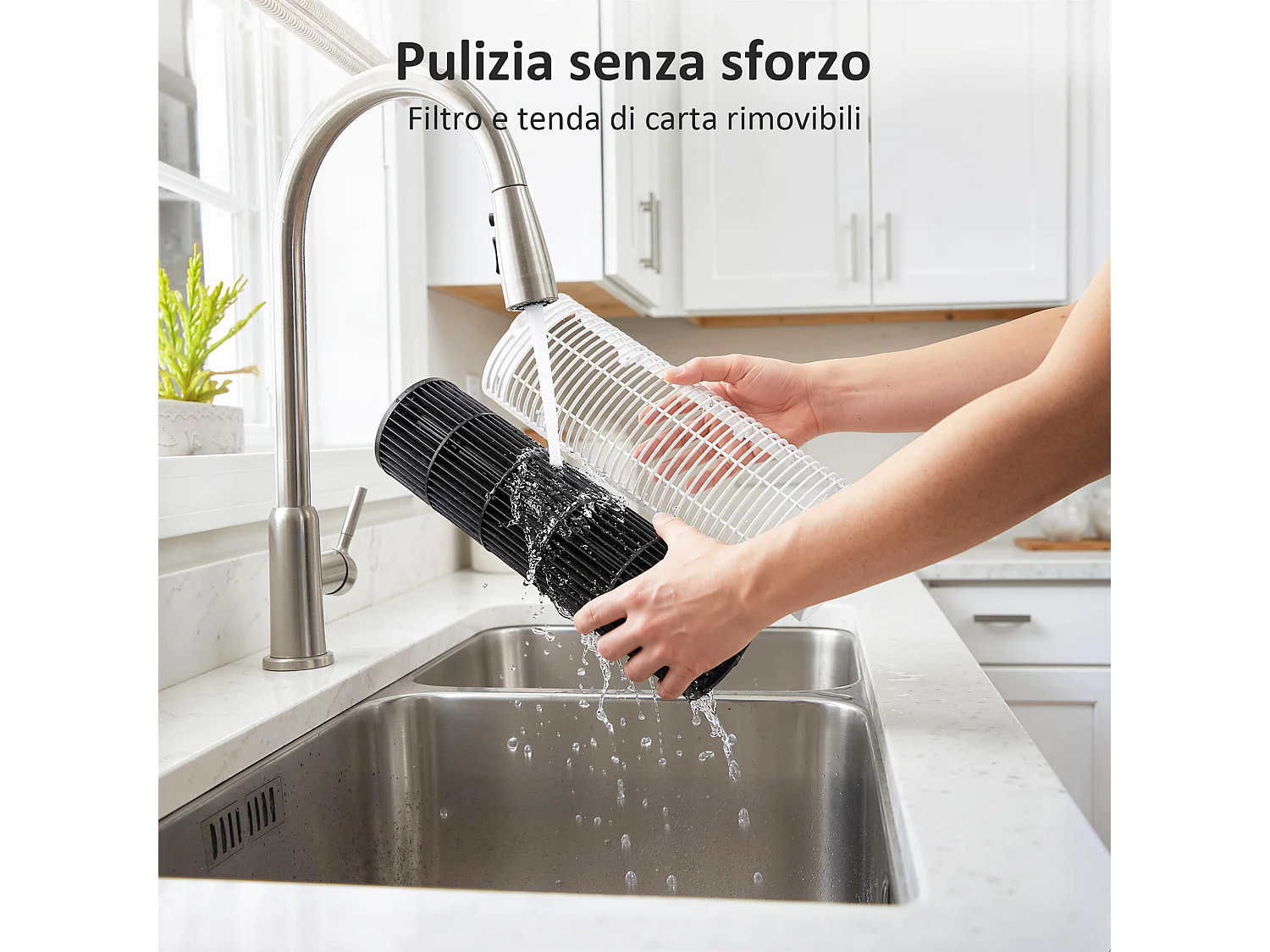 Raffrescatore d'aria a torre 3-in-1 portatile bianco