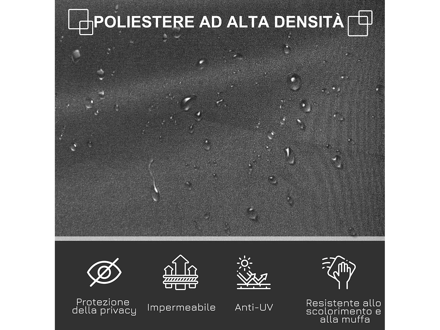 Frangivista da giardino estensibile e avvolgibile 3x1.8m grigio