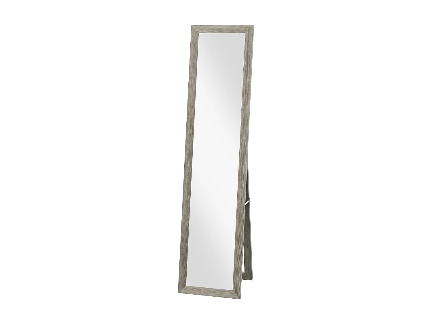 Specchio da terra moderno con cornice e supporto grigio