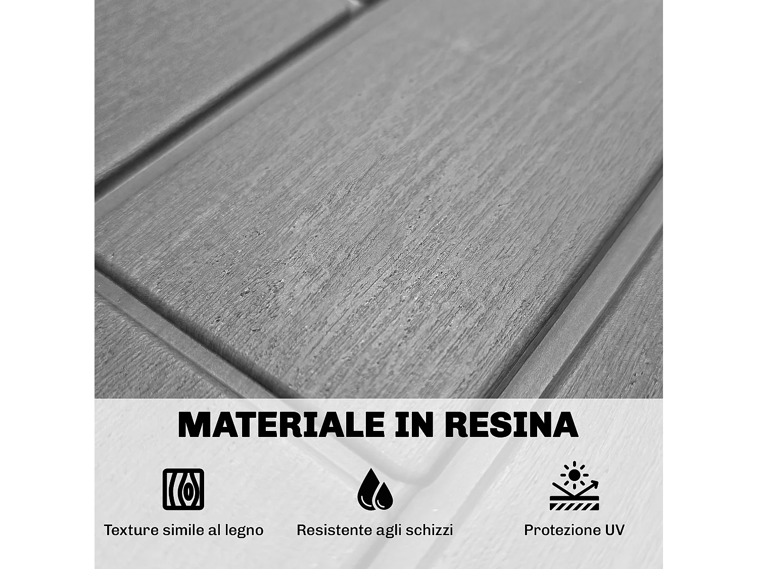 Baule da giardino 227l 106.5x43x54.5 cm grigio