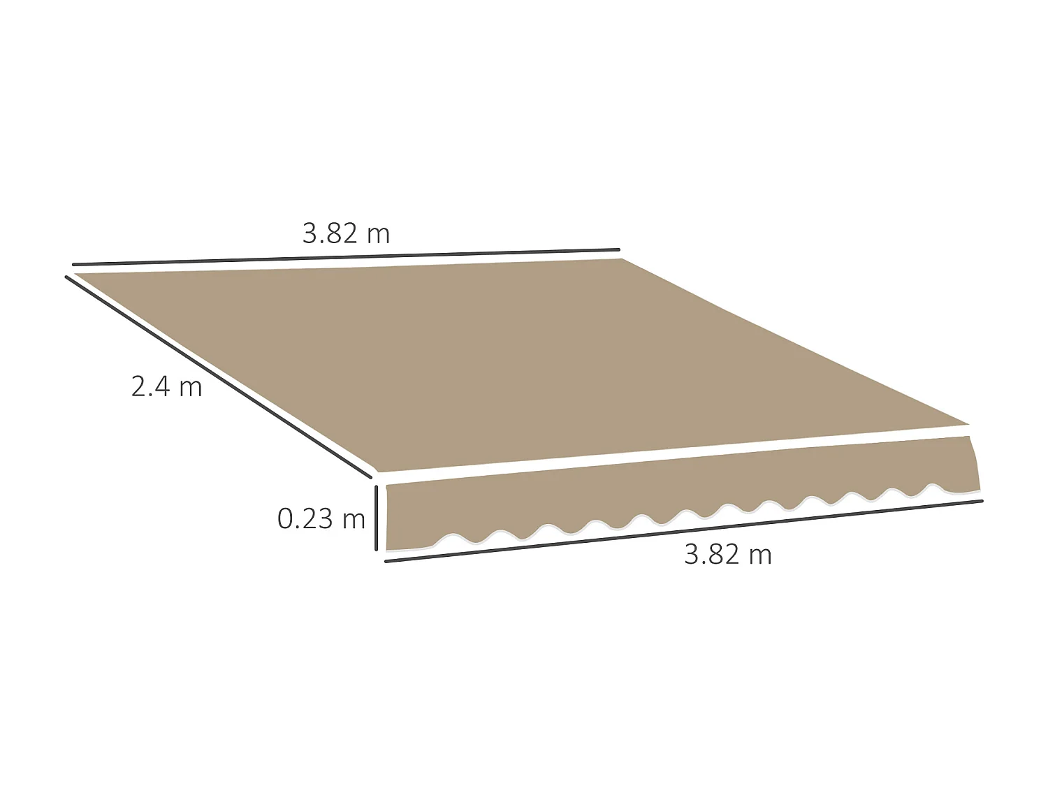 Telo di ricambio per tenda a bracci in poliestere beige