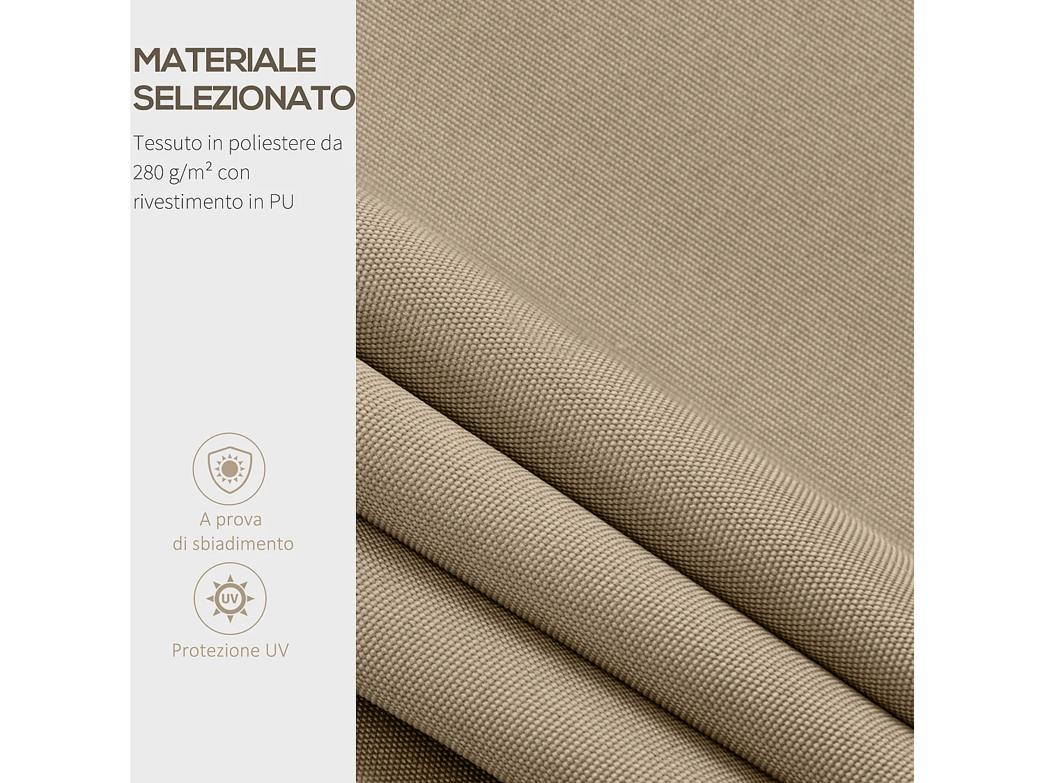 Telo di ricambio per tenda a bracci in poliestere beige