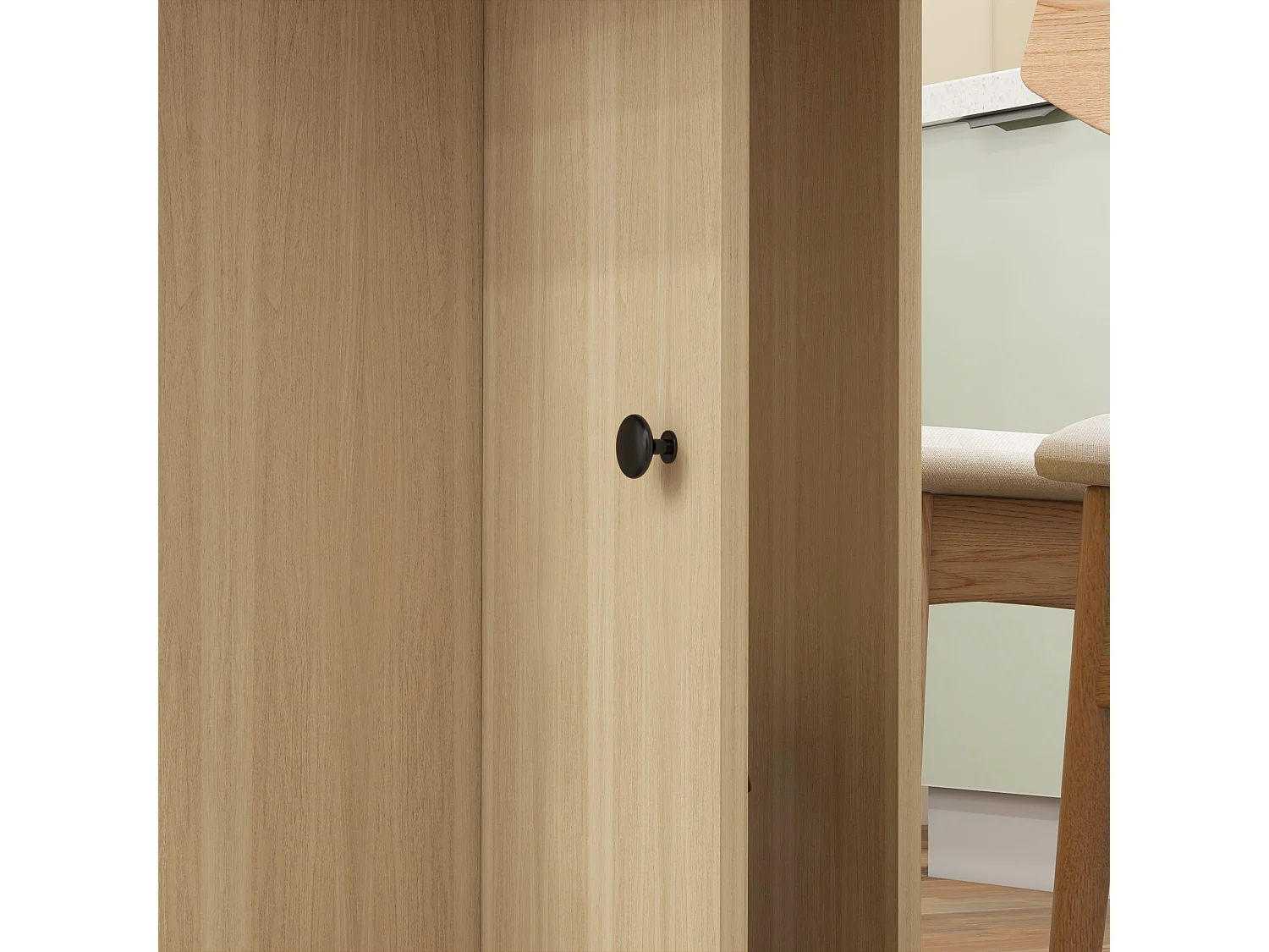 Tavolo pieghevole con 2 cassetti e armadietto color legno