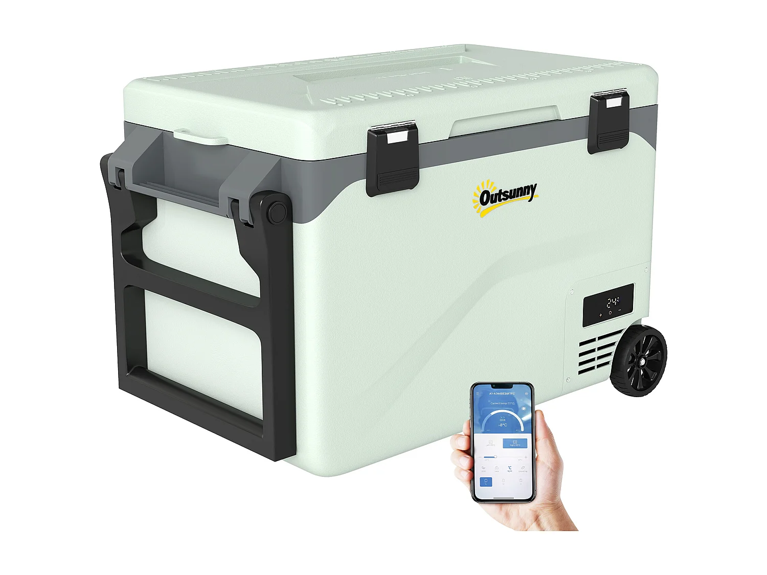 Frigorifero portatile a compressore con ruote plastica grigio