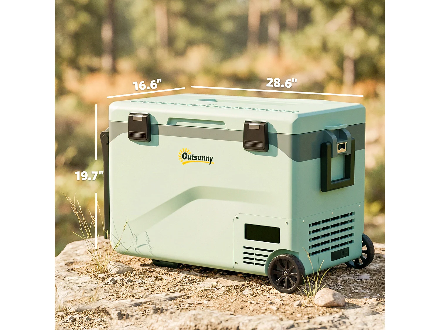Frigorifero portatile a compressore con ruote plastica grigio