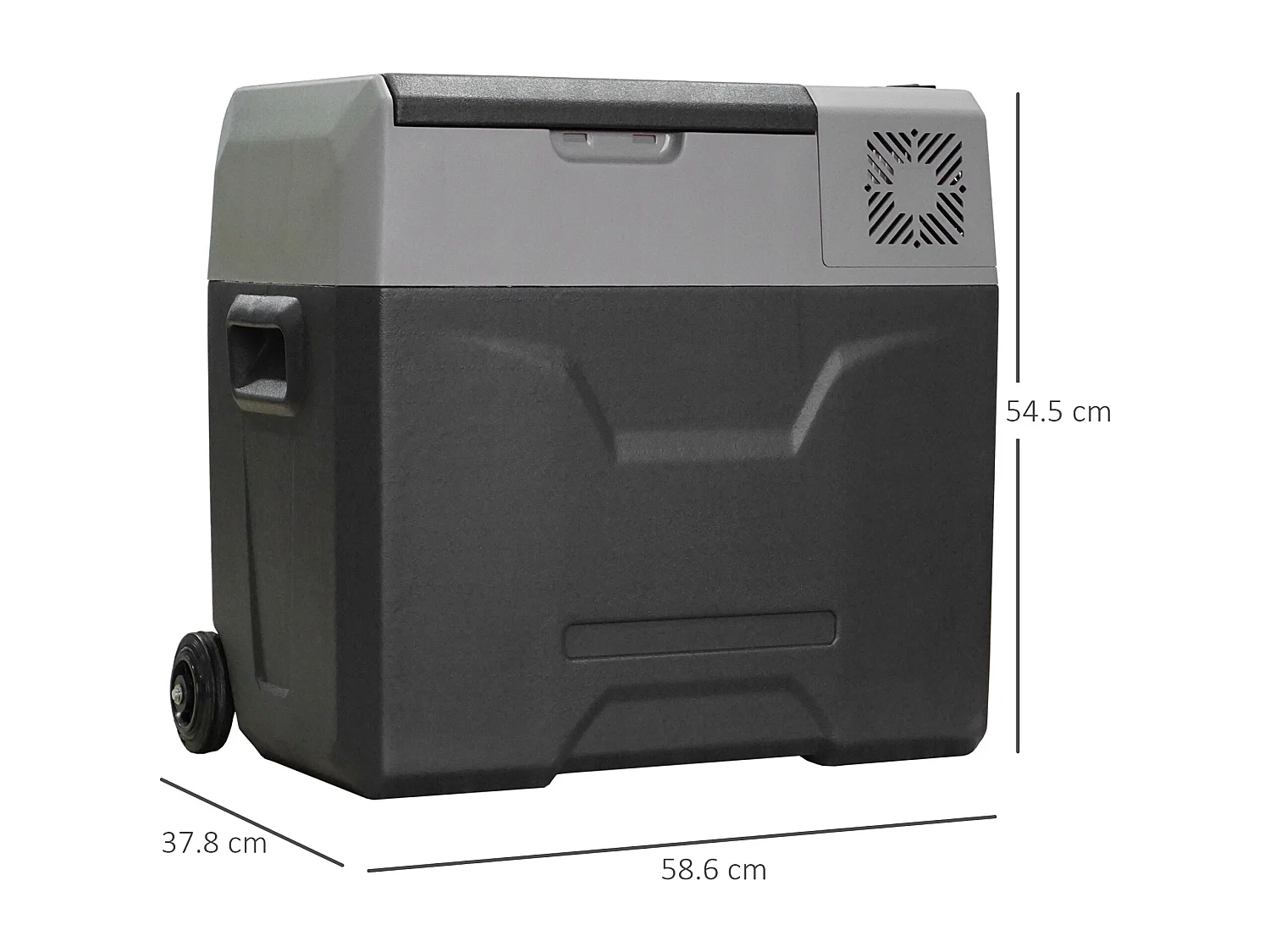 Frigo per auto da 50l con pannello touch e 2 rotelle grigio