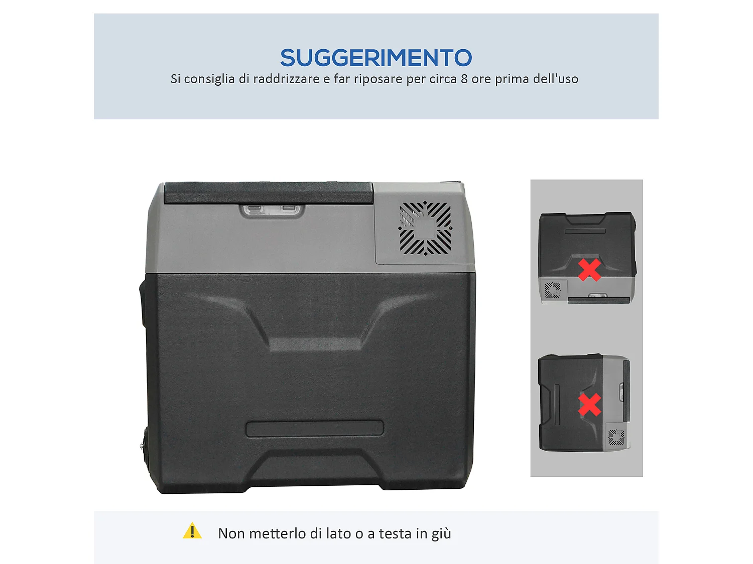 Frigo per auto da 50l con pannello touch e 2 rotelle grigio