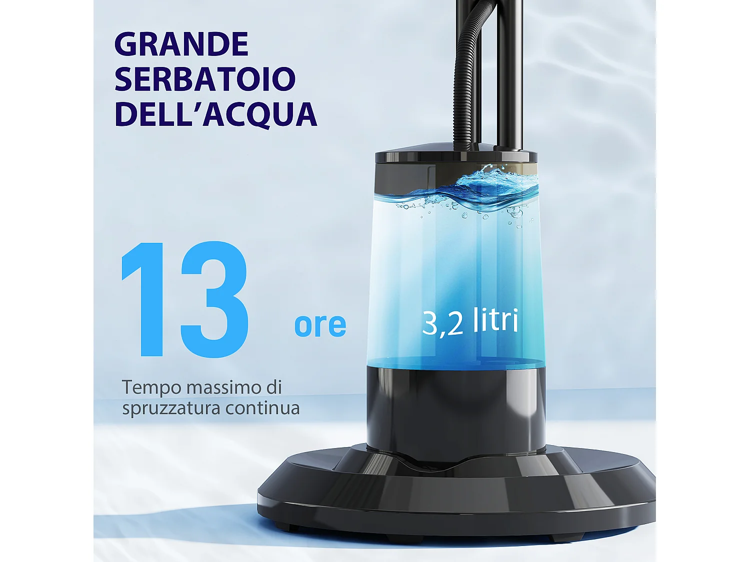 Ventilatore nebulizzatore serbatoio 3.2l 3 modalità e 3 velocità