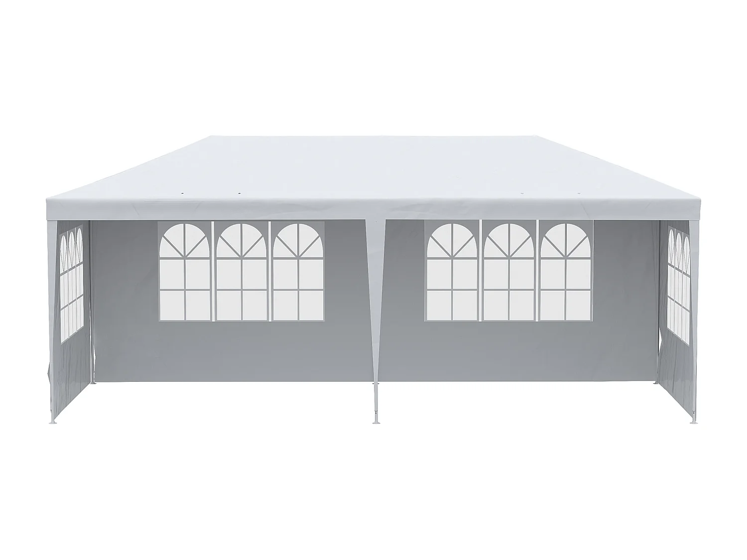 Gazebo per feste 6x3m con pareti rimovibili con finestre bianco