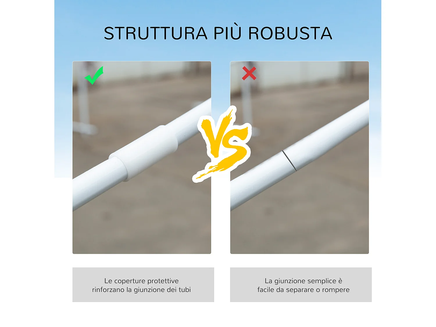 Gazebo per feste 6x3m con pareti rimovibili con finestre bianco