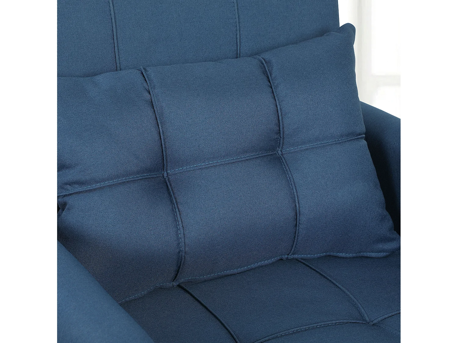 Poltrona letto convertibile con schienale regolabile in tessuto blu