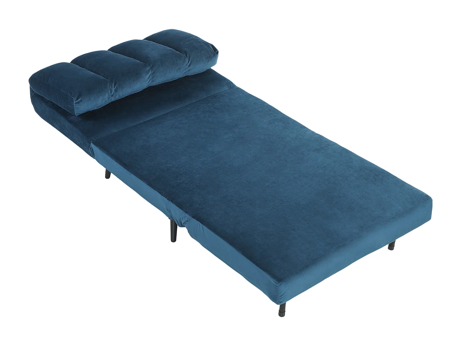 Poltrona letto pieghevole tre in uno in tessuto blu