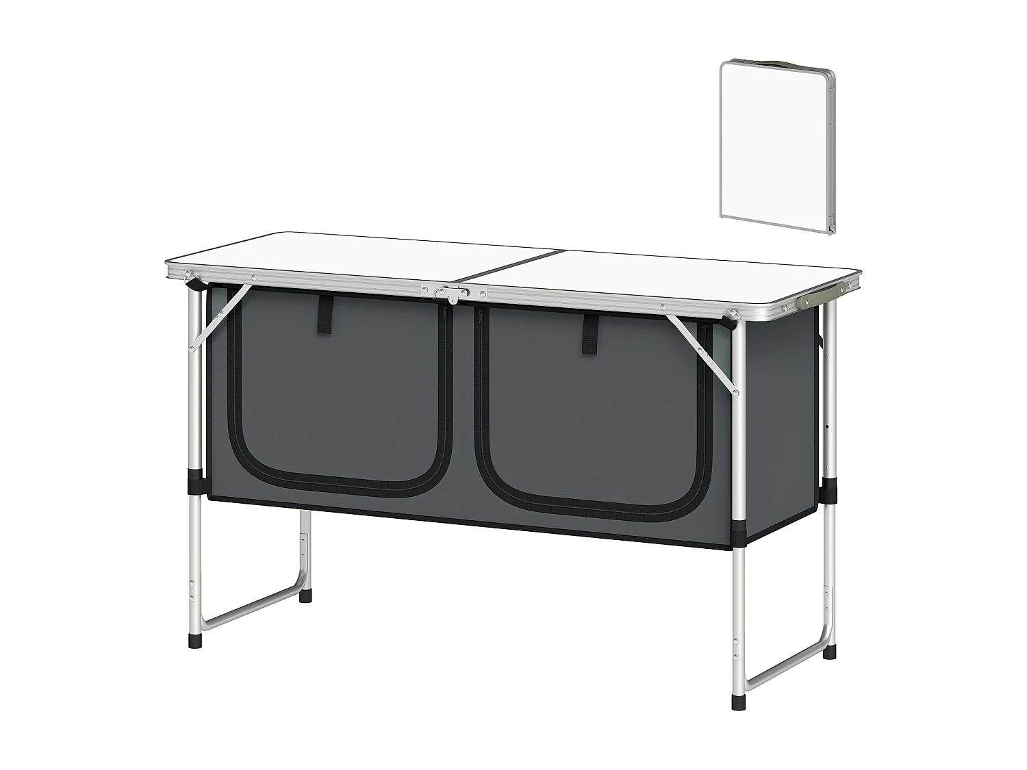 Mobile da campeggio cucina portatile pieghevole argento