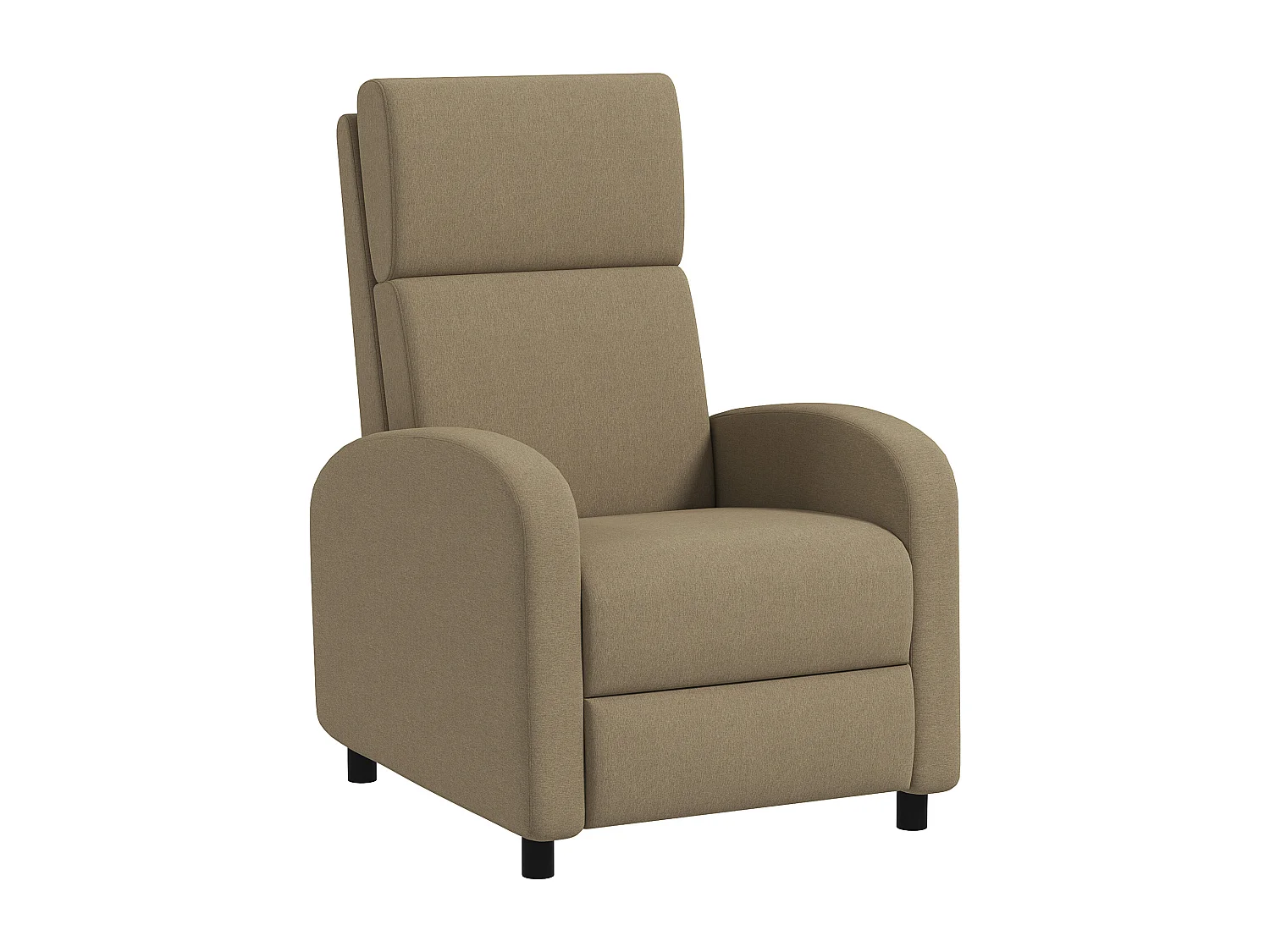 Poltrona reclinabile 160° con poggiapiedi in tessuto beige