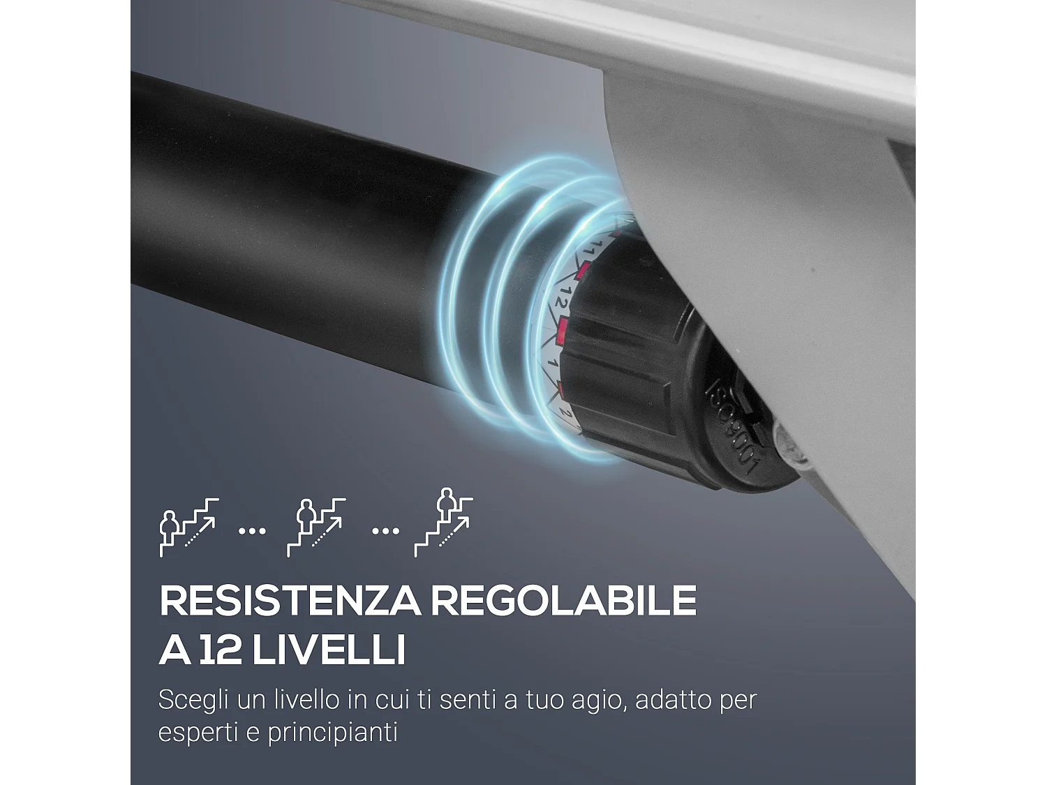 HOMCOM Vogatore da Casa in Alluminio con Monitor Digitale e Pedali