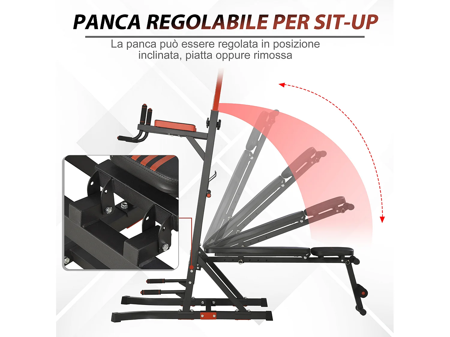 Stazione da Fitness Pieghevole Barra per Trazioni Power Tower Multiuso