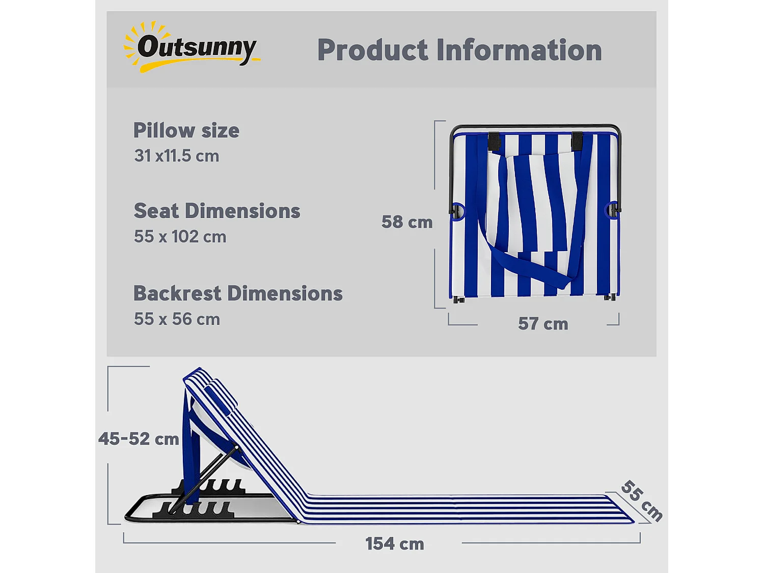 Set 2 materassini mare regolabili 4 livelli blu e bianco