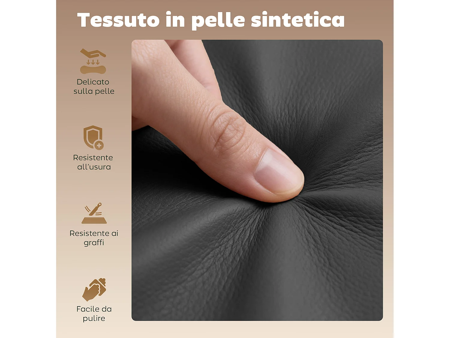 Set 2 sgabelli da bar moderni e regolabili in pelle nera