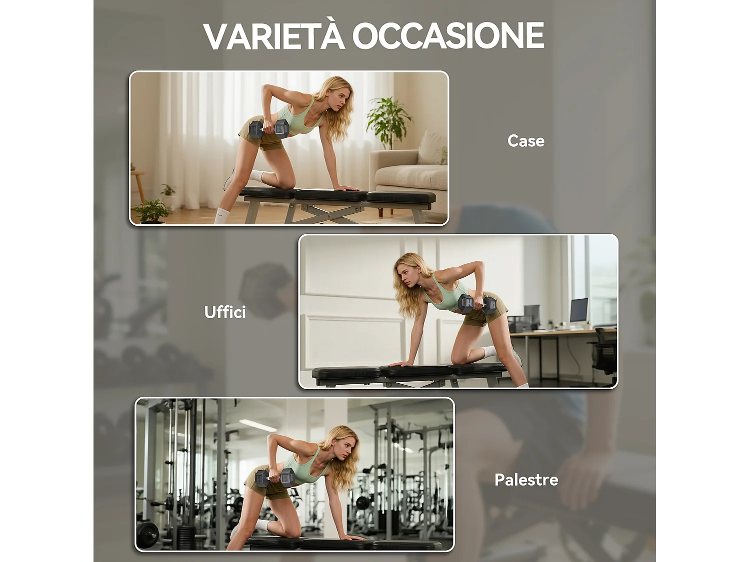 Set di manubri palestra da 2x12.5 kg esagonale in metallo nero