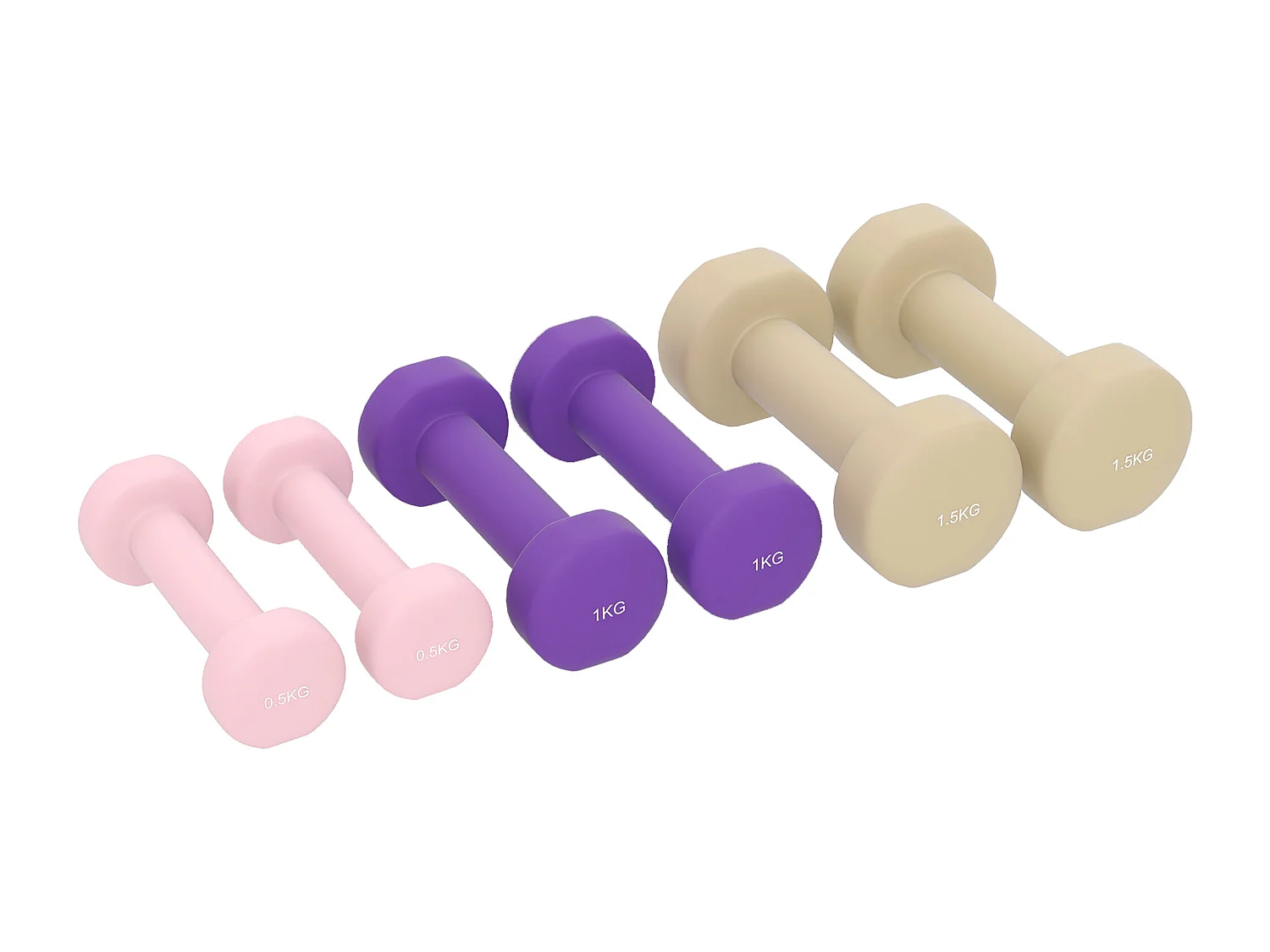 Set di manubri con impugnatura antiscivolo in metallo multicolore