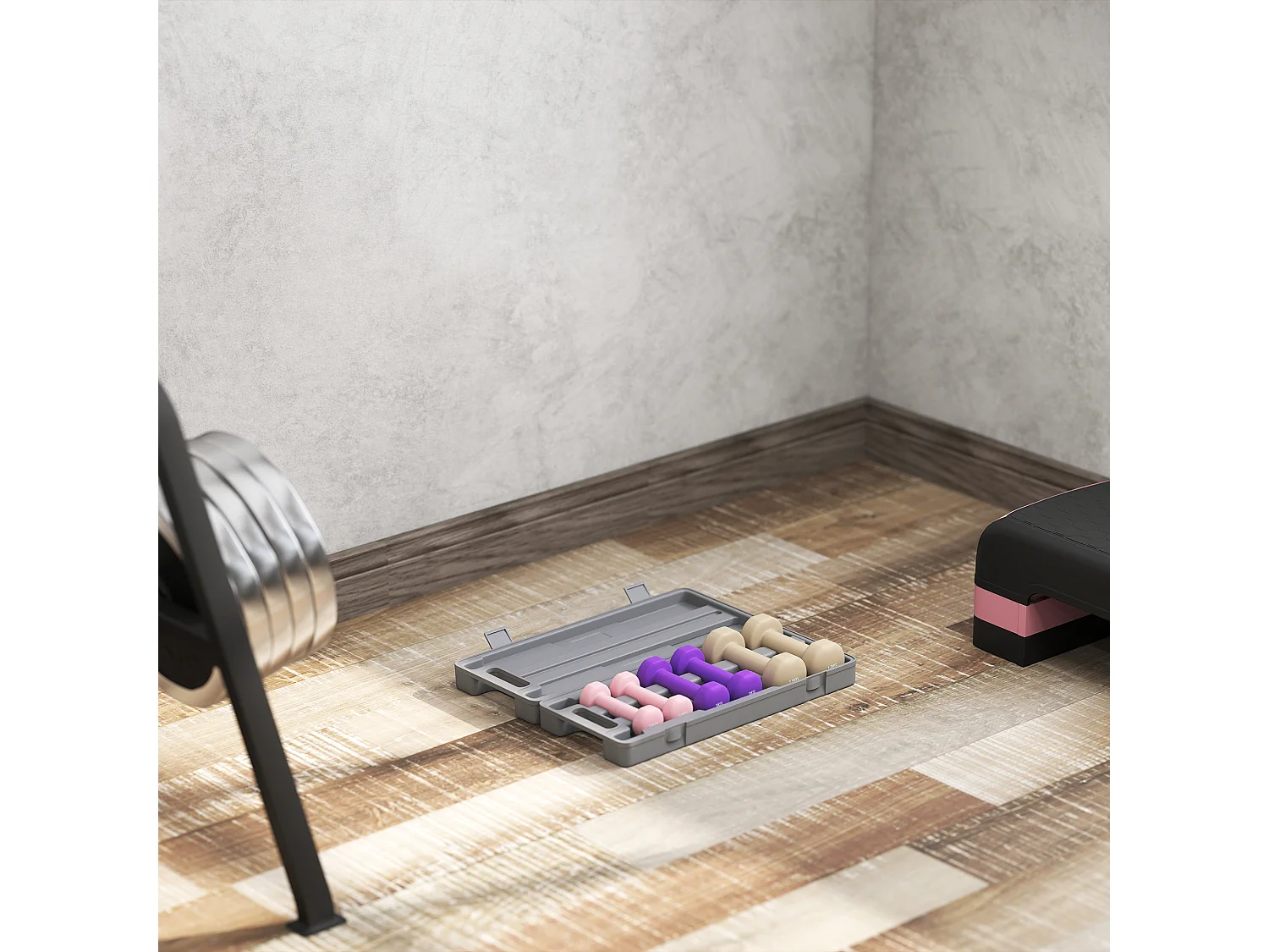 Set di manubri con impugnatura antiscivolo in metallo multicolore