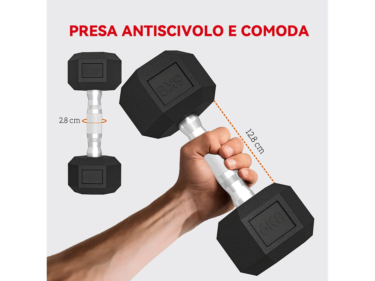 Set di manubri palestra con supporto in metallo