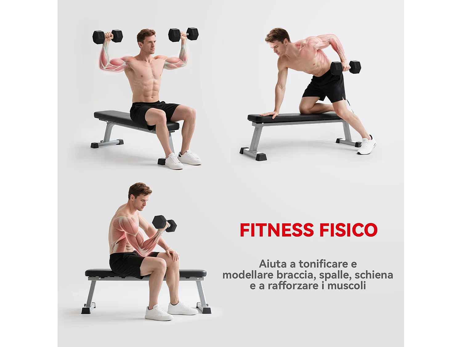 Set di manubri da 2x20 kg con impugnatura antiscivolo in metallo
