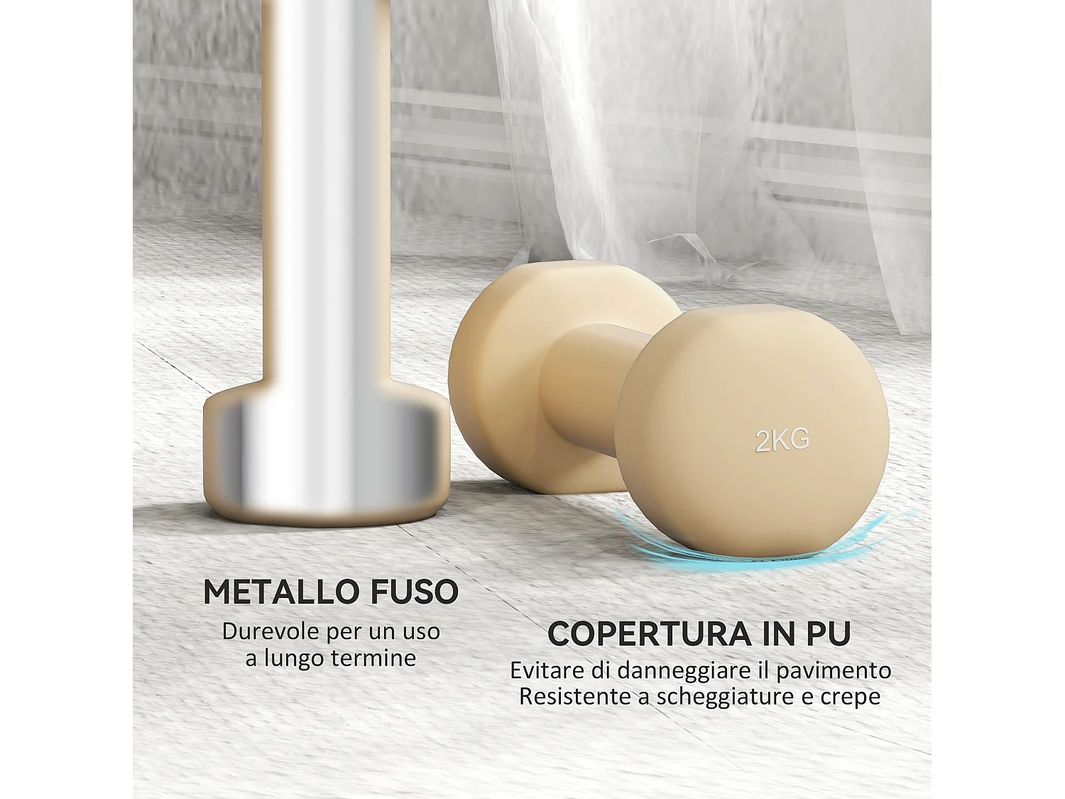 Set manubri 10 kg con valigetta porta pesi multicolore
